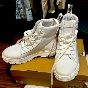Dr. Martens combat boots lace ups white